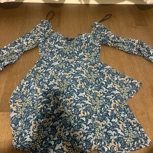 City Studio Blue and White Patterned Dress